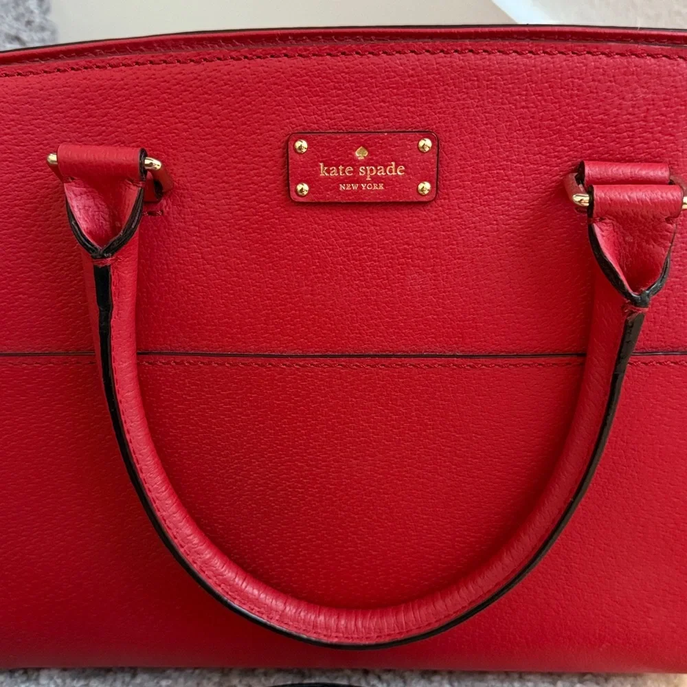 Kate Spade Red Leather Lana Satchel - Picture 3 of 14
